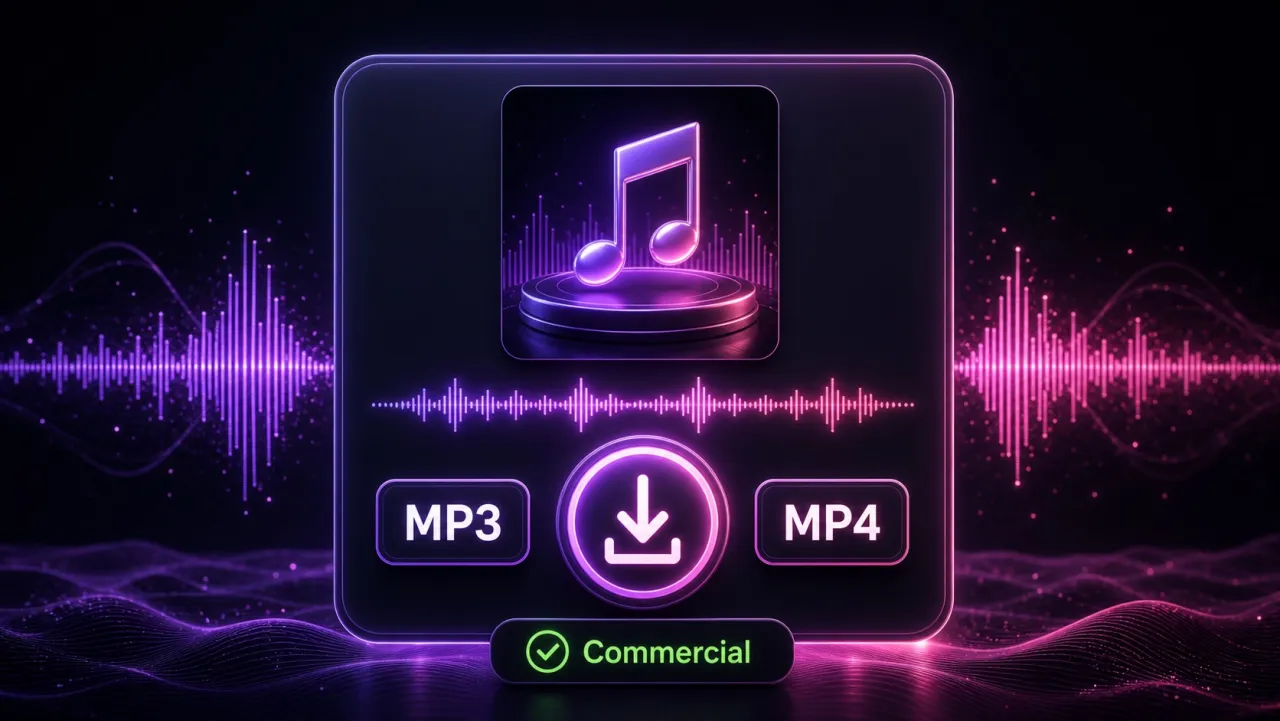 iLoveSong AI song exported and downloaded as MP3 audio or MP4 video