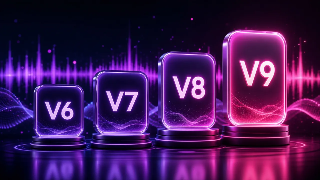 iLoveSong AI model versions V6, V7, V8, and V9