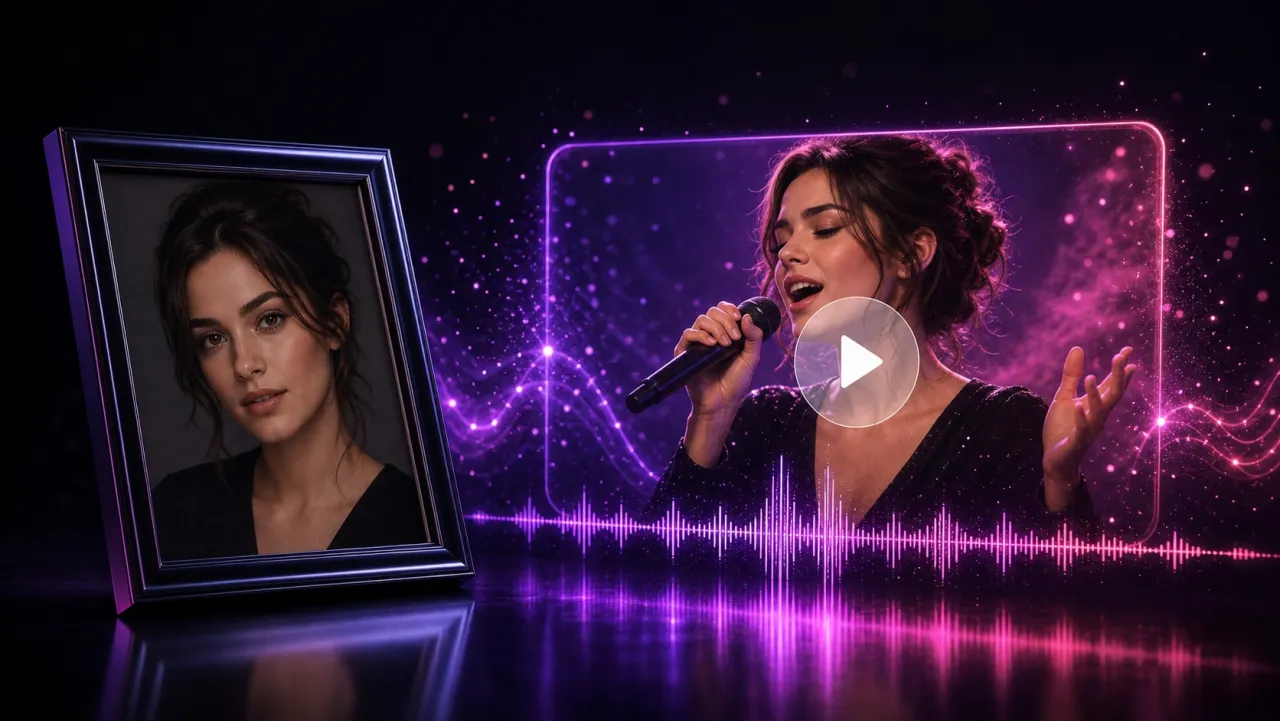 iLoveSong AI music video generated from a portrait photo of a singer