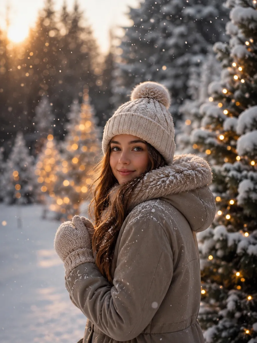 ai christmas photo example - winter wonderland snowy scene