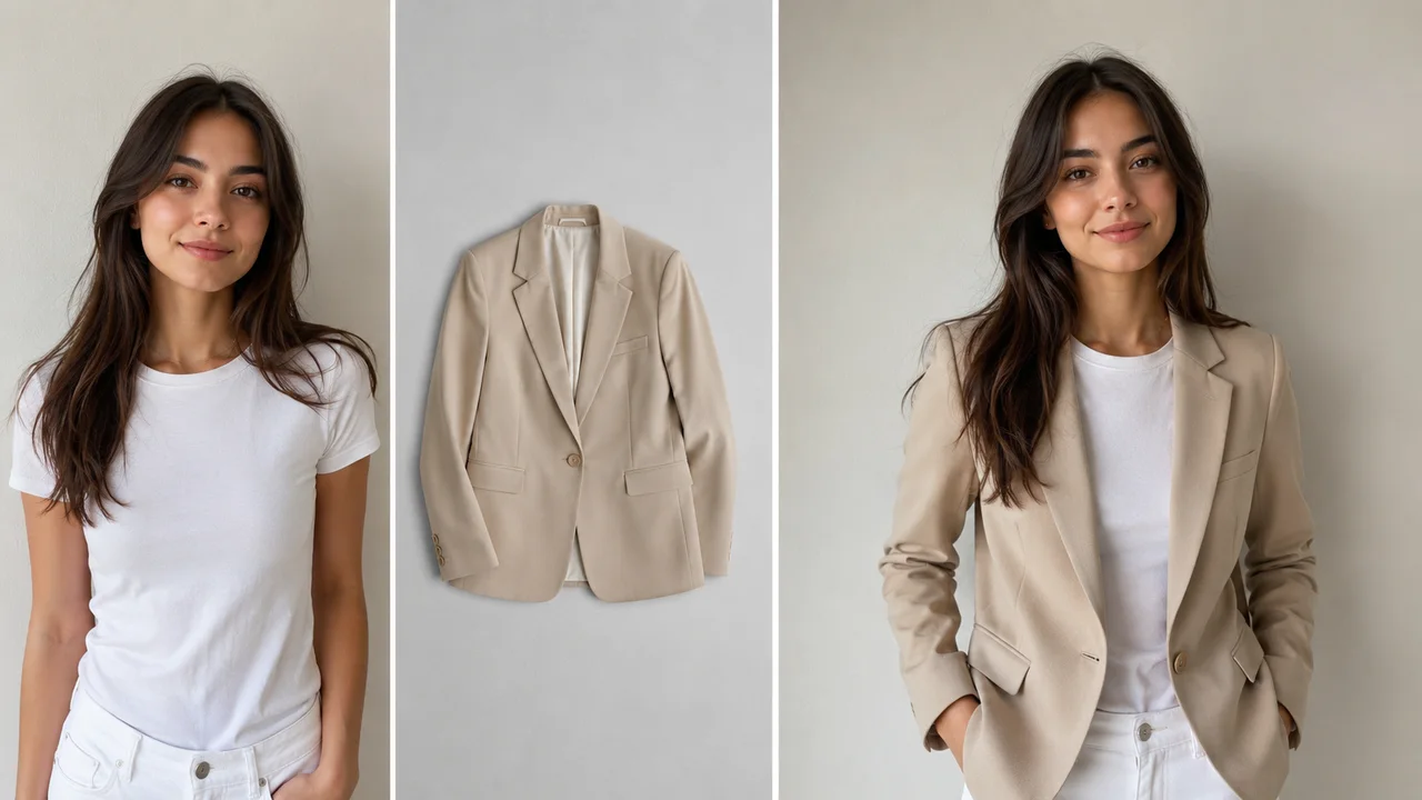 Vogoo.ai Clothes Changer AI – upload a person photo and an outfit photo to swap clothing