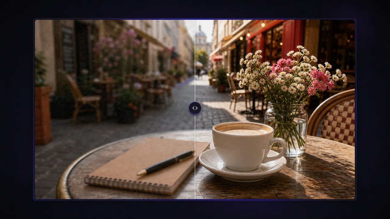 photo enhancer - blur cleanup before and after reference