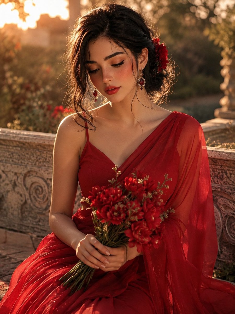 Golden Hour Garden Portrait