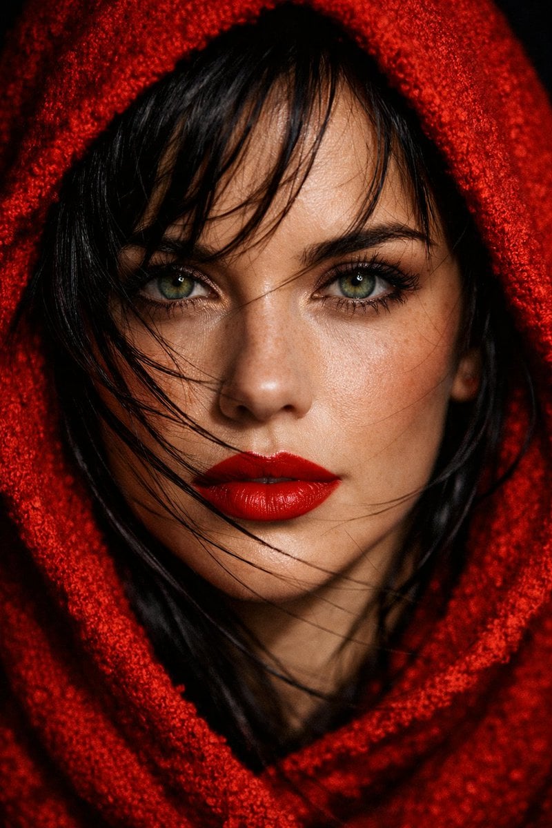 Scarlet Hood Macro Portrait